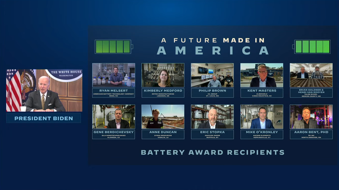 DOE awards $2.8B to battery companies to boost domestic production